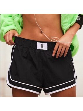 Free People Movement Varsity Blues Shorts Nylon Black Sz S Running